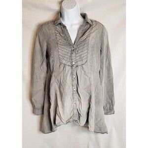 Vintage America Blues (Size S) Long Sleeve Button-Up Collared Blouse